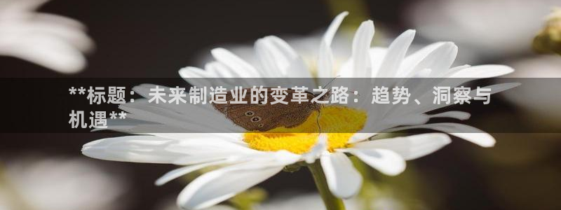 彩神iv争霸购彩大厅：**标题：未来制造业的变革之路：趋势、洞察与
机遇**