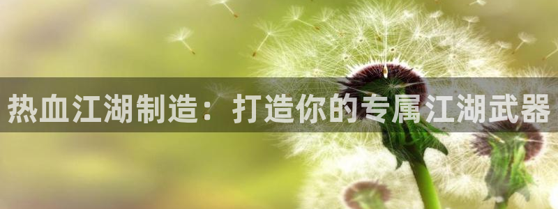 彩神争霸官网登录平台：热血江湖制造：打造你的专属江湖武器