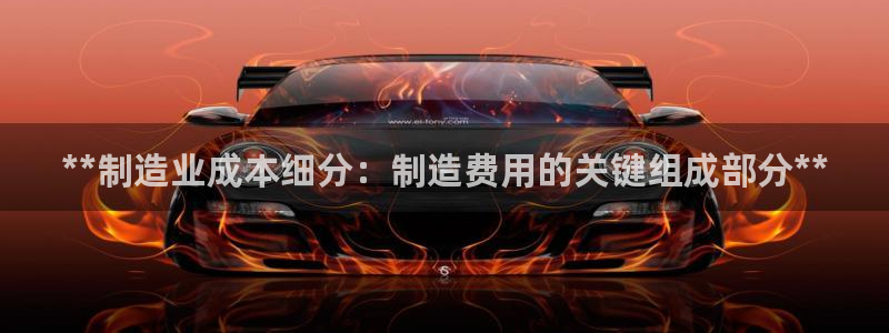 彩神官方登录：**制造业成本细分：制造费用的关键组成部分**