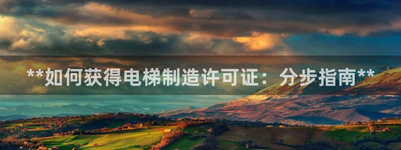 彩神v争霸是啥：**如何获得电梯制造许可证：分步指南**