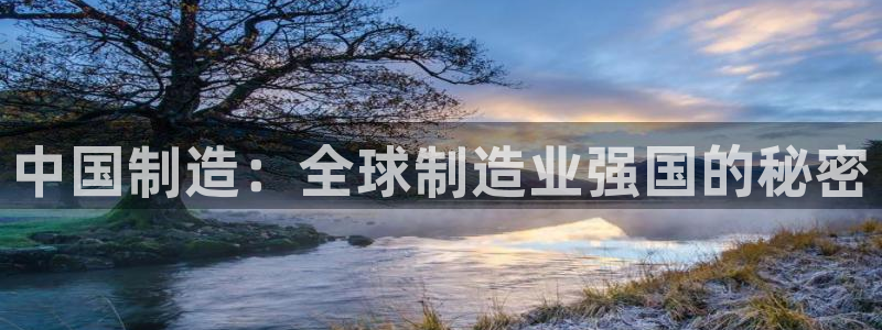 彩神v8首页：中国制造：全球制造业强国的秘密