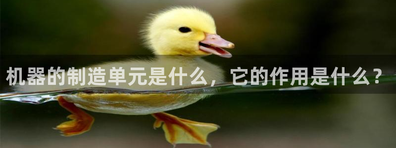 彩神v8app：机器的制造单元是什么，它的作用是什么？
